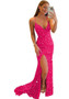 Luxury Sequin Strap Deep V Neck Low Back Formal Party Evening Dress