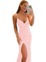 Luxury Sequin Strap Deep V Neck Low Back Formal Party Evening Dress