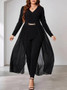 Plus Size Women V neck Jumpsuit