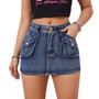 Women Cargo Denim Skirt