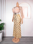 Plus Size Women African Formal Party Party Patchwork Sequin Flower Dress