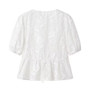 Women white lace bow French long-sleeved shirt