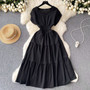 Women vintage pleated Long Dress