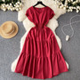 Women vintage pleated Long Dress