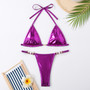 Women shiny sexy bikini swimsuit