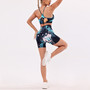 Printed Yoga Clothes Set Women Strap Yoga Bra Butt Lift High Waist Fitness Exercise Shorts