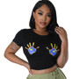 Women's Solid Positioning Casual Short T-Shirt