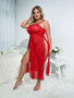 Plus Size Sexy Pajamas Gathered See-Through Lace Temptation Sexy Straps Night Dress