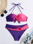 Gradient Twist Sexy Halter Strapless Two Pieces Women's Bikini Swimsuit