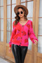 Women's Autumn Winter Sweater V-Neck Button Cardigan Strawberry Coat