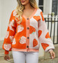 Women's Autumn Winter Sweater V-Neck Button Cardigan Strawberry Coat