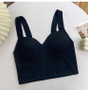 Solid Color Cotton 3D Fixed Cup Chest Pad Wrapped Chest Tank Top Ladies Sexy Sports Outdoor Wear Basic Bra Underwear