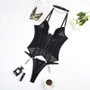 Women See-Through Mesh Sexy Strap Bra Body Shaping Sexy Lingerie Three-piece Set