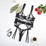 Women Sexy Sheer Mesh Sexy Lingerie Three-piece Set