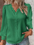 Women Autumn Long Sleeve V Neck Lace Shirt