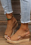 Women Summer Peep-Toe Wedge Open Toe Buckle Strap Roman High Heel Sandals