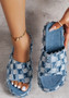 Women's Shoes Summer Wedge Platform Beach Outdoor Wear Denim Slippers Plus Size Ladies