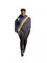 Sexy Women's Clothing Rainbow Stripe Patchwork Tassel Hooded Cloak Top