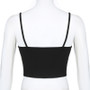 Black White Contrast Color Lace Camisole Bow Patchwork Slim Fit Tank Top