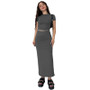 Summer Women's Fashion Casual Solid Color Round Neck Short Sleeve Top Long Skirt Set