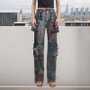 Trendy Cargo Pants Spring Fashion Street Multi-Pocket High Waist Denim Trousers