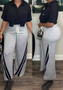 Fashion Casual Drawstring Stripes Women's Pants