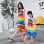 Mother's Day Parent-Child Wear Children Summer Dress Bohemian Mother Daughter Beach Holidays Strap Dress