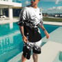 Men'S T-Shirt Shorts Set 3D Printing Sportswear Clothes Men Outdoor Casual Short Sleeve Top Shorts 2 Pieces Sports Set