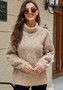 Winter Women's Bell Bottom Sleeve Pullover Knitting Shirt Plus Size Turtleneck Twist Sweater Thick