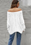 Fall/Winter Off Shoulder Plus Size Loose Knitting Off Shoulder Solid Color Pullover Sweater