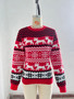 Sweater Couple Men's Women's Christmas Sweater Round Neck Elk Jacquard Long Sleeve Sweater