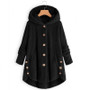 Women Button Plush Irregular Solid Jacket