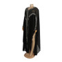 African Plus Size Dress Pearl Chiffon Beaded Abaya Robe Dress