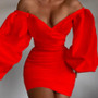 Women's Autumn and Winter Slim Fit Sexy Off-the-shoulder Bodycon Dress