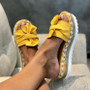 Bow Tie Beach Sandals Platform Wedge Hemp Rope Plus Size Women's Shoes