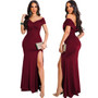 Women Sexy V-Neck Sleeveless Slit Long Dress