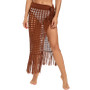 Women Sexy See-Through Cutout Fringe Beach Dress