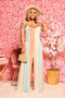 Women Summer Casual Stripe Print Straps Jumpsuit