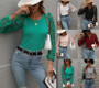 Women Chain Link Cutout Long Sleeve Round Neck Sweater