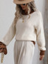 autumn and winter Women loose contrast color long-sleeved sweater