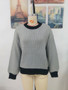 autumn and winter Women loose contrast color long-sleeved sweater