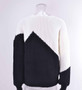 Women Irregular Contrast Round Neck Long Sleeve Sweater