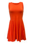 Women's Spring/Summer Solid Color Round Neck Sleeveless Casual Mini Dress