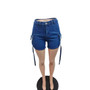 Women Washed Stretch Denim Shorts