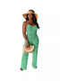 Women solid knitting sexy suspender hollow jumpsuit