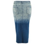 Plus Size Women Gradient Slit Denim Skirt