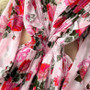 Women French Retro Floral Chiffon Chic Pleated Skirt