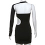 Women Summer Sexy One Shoulder Hollow Bodycon Dress