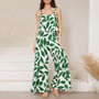 Women Casual Sling Printed Wide Leg Jumpsuit