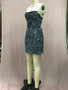 Women French Sequin Backless Bodycon Dress